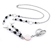 LUXIANDA different shapes Lanyard Necklaces Badge Holder Name Lanyards for women Stainless steel chain