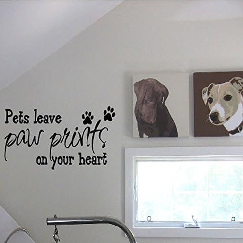 2016 NEW BIG Pets leave Paw Prints on Your Heart Dog Animal Vinyl Wall Quote Decal Wall Paper Art Wall Stickers Home Decor Size 83x37 CM