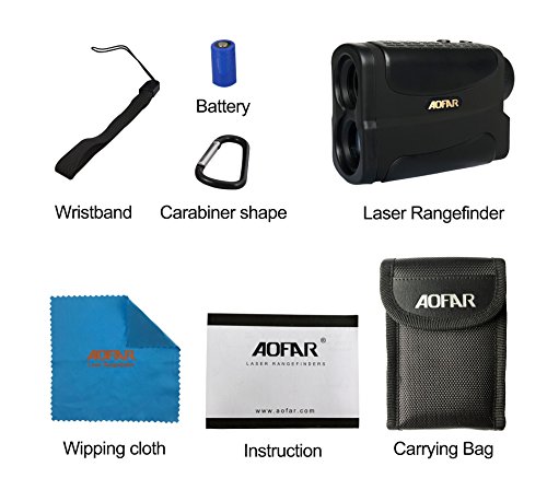AOFAR Range Finder 1000 Yards Waterproof for Hunting Golf, 6X 25mm Measurer Laser Rangefinder with Speed Scan and Fog, Free Battery