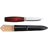 Morakniv Classic No. 1 Carbon Steel Crafting and Wood Carving Knife With Finger Guard and Sheath, 3 Inch