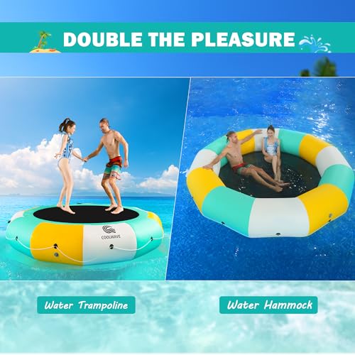 COOLWAVE Water Trampoline for Lake, Floating Trampoline for Lake Pool Ocean with Pump