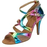 HXYOO Indoor Women Dance Shoes for Latin Slasa Ballroom WK023