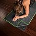 Youphoria Yoga Microfiber Non-Slip Towel - Hot Yoga Mat Towel for Enhanced Grip and Sweat Absorption - Gray with Green Stitching