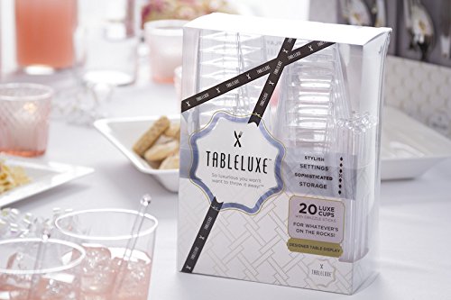 WNA 20 Piece Tableluxe Cups with Swizzle Sticks, Clear
