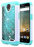 ZTE Maven 2 Case, ZTE Sonata 3 Case, ZTE Prestige Case, ZTE Avid Plus Case, NageBee - Soft Silicone Cover with Studded Rhinestone Bling Design Hybrid Protective Armor Case (Plum)
