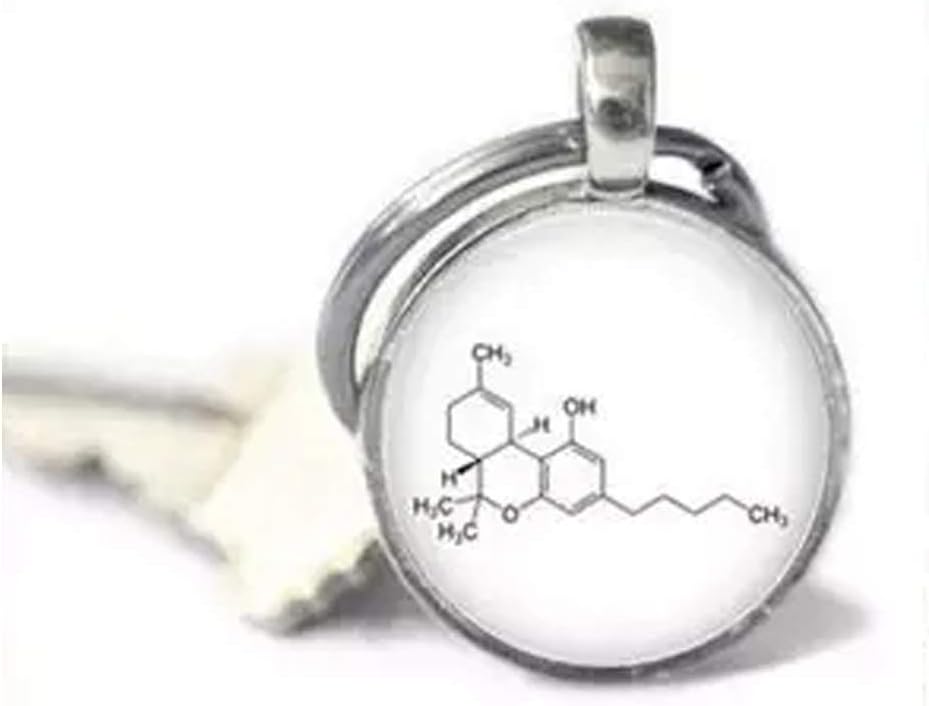 THC Jewelry - Pot Jewelry - Marijuana Jewelry - Tetrahydrcannabinol - Biology - Chemistry Jewelry Keychain , Starry Glass Keychain ,Thc Jewelry - Jewelry, Charm THC Jewelry - Jewelry, Glass Keychain, Picture Keychain