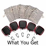 5-Pack Small Square Cases for Earphone Earbud Cases with Carabiners Gift Set, Portable Storage Device for Small Objects