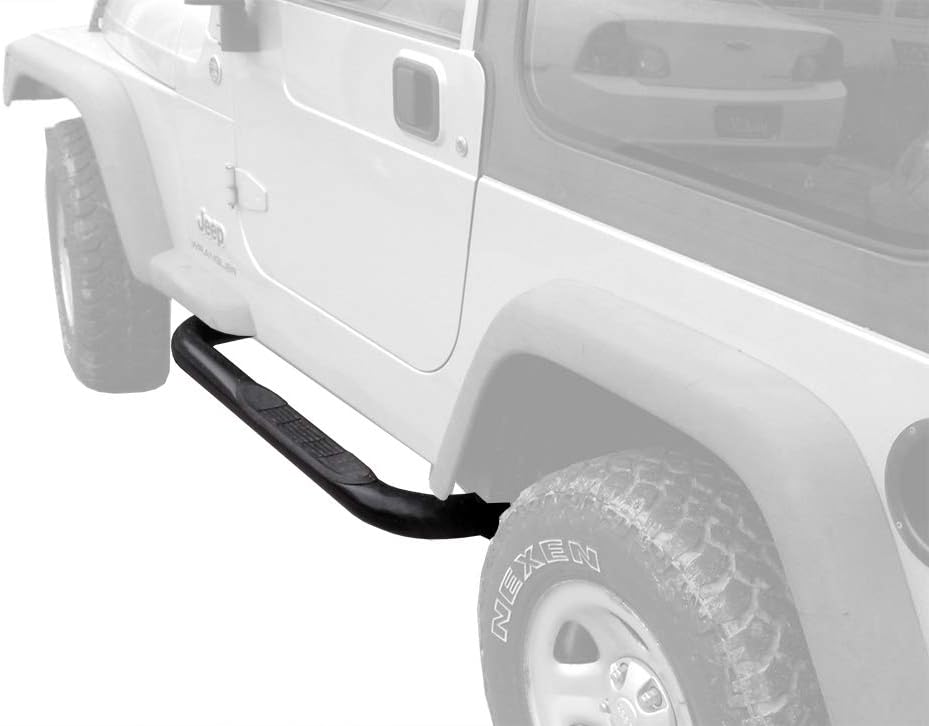 Tyger Auto Compatible with 1987-2006 Jeep Wrangler (No Drilling) 3" Side Armor Step Nerf Bars Black Running Boards