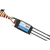DH 20A 2-4S Waterproof Brushless ESC Electronic Speed Controller with 5.5V/4A BEC and XT60 3.5mm Banana Head Connector for Model Ship RC Boat (20A)