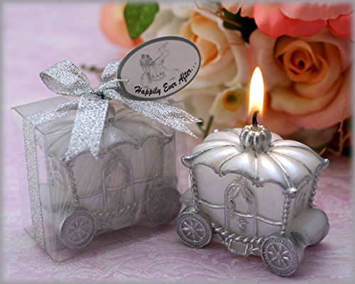 Babies Bloom White Cindrella Carriage Candle (Set of 2)