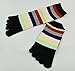 Toe Socks Women Five Toes Wicking 5 Finger Cotton Athletic Striped Ankle 8 Pack