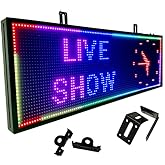 P10 Programmable Scrolling LED SIGN 40"×14" LED Display, 4000cd/m³ High Brightness led Display with WIFI+USB, Indoor Outdoor Digital Sign Screen, SMD Technology Open Sign for Advertising Advertising