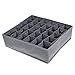Underwear Organizers,Bamboo Foldable Drawer Dividers Collapsible Socks Organizer 30 Grid Apparel Storage Box for Storing Baby Clothes, Thin Socks, Handkerchiefs, Scarf, Ties (2 Packs)