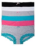 3 Pack Body Embrace Women's Cotton Spandex Hipsters in Plus Sizes (3X, 6PKEM)