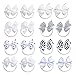 KOONY Baby Girls Hair Bow Elastic Ties Ponytail Holders Hair Bands 16pc (White)