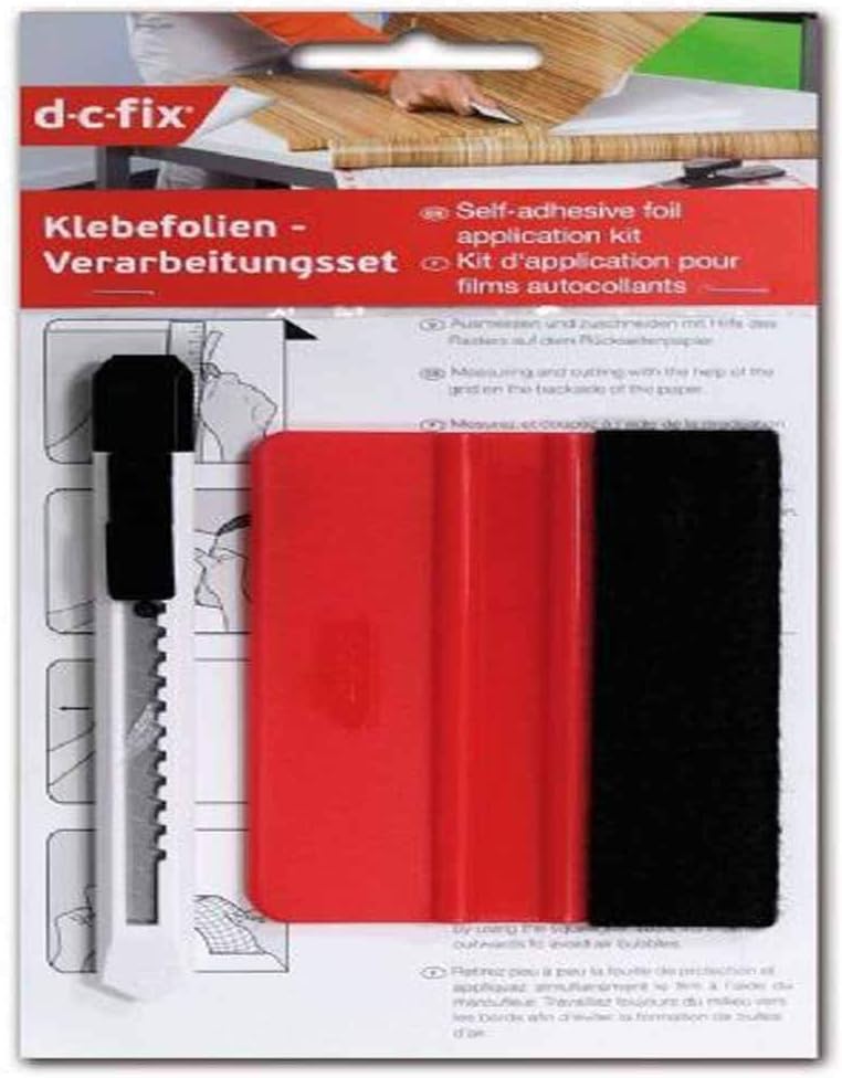 d-c-fix vinyl wrap tool kit, squeegee & cutter, application for sticky back plastic window film, car wrapping