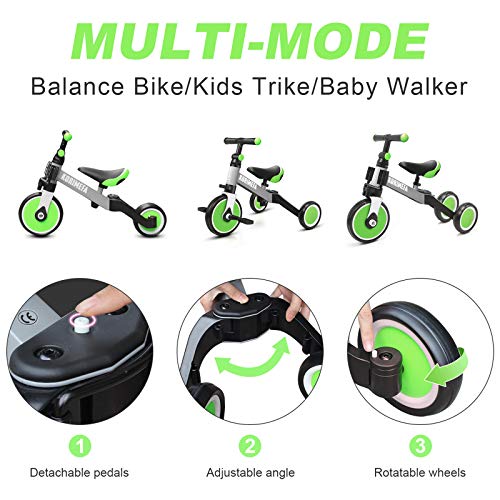 KORIMEFA 5 in 1 Balance Bike Tricycles for 13 Years Old, Toddler Bike