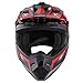 1Storm Adult Motocross Helmet BMX MX ATV Dirt Bike Four Wheeler Quad Motorcycle Full Face Helmet Racing Style: HF801 Sonic Red