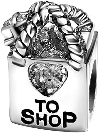 T50Jewelry Love Shop Heart Birthstone Valentine's Day Charm Beads For Bracelets