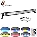 Nicoko 42inch 240w Curved LED Light Bar with Chasing RGB Halo Ring for 16 Million Colors Changing with Strobe Flashing Spot Flood Combo Beam IP67 Waterproof Remote Control Wiring Harness Kit