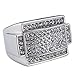 NIV'S BLING - 14K White Gold-Plated Iced Out Rectangular Pinky Ring Size 11