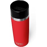 YETI Rambler 16 oz Travel Bottle, Stainless Steel, Vacuum Insulated with Leakproof Commuter Cap, Rescue Red