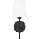 Generation Lighting 1-Light Baker Bath Fixture Wall Lamp Midnight Black 4187201-112 | Bathroom Light Fixture for Home Decor |