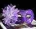 Nanier Luxury Mysterious Brocade Lace Crystals Mask Women's Venetian Pretty Masquerade Mask (Purple)