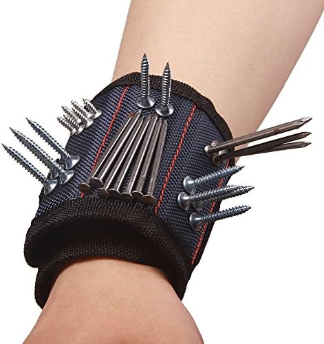 Magnetic Wristband, Strong Magnets for Holding Screws Nails Drill Bits Best Tool Gift for DIY Handyman Men Women