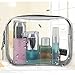 EL 2 Pack Clear Carry On Travel Toiletry Bag PVC Vinyl Zippered LuggageToiletry Carry Pouch Travel Cosmetic Makeup Bag (black)