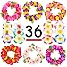 Hawaiian Luau, 36 Pack Flower Headband Lei and Hair Clips Set, Headpiece Hairpins Party Favors For  Summer Beach Vacation, Tropical Party Decorations Supplies, Birthday, Wedding And Costume Events