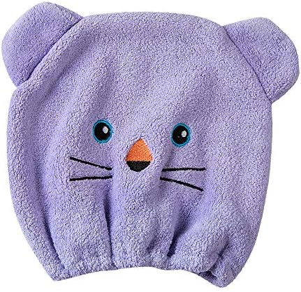 Gaddrt Microfiber Shower Bath Cap Hat Turban Quickly Dry Hair Hat Wrapped Towel Bathing Cap (Purple)