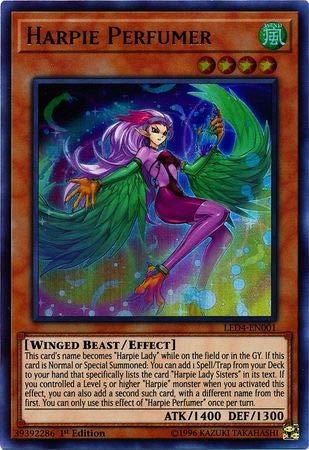 Yu-Gi-Oh! - Harpie Perfumer - LED4-EN001 - Legendary Duelists: Sisters of The Rose - 1st Edition - Ultra Rare