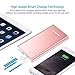 Poweradd Pilot 4GS Pro 12000mAh Power Bank (Lightning & Micro Input, Dual 3A Output) with Smart Charge for iPhone, iPad, Samsung, LG, HTC and More - Rose Gold