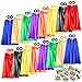 FUNDUODUO Superhero Capes, 16 Sets (32PCS) Bulk Pack Dress Up Costume for Kids Party, DIY Super Hero Capes and Masks with Stickers