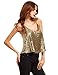 Verdusa Women's Spaghetti Straps Sequin Sparkle Tank Top Vest Tops