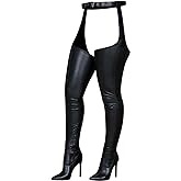 Over the Knee Boots for Women Stilettos Sexy Belt Buckle Pointed Toe Zipper Thin High Heel Thigh-high Boots Shoes