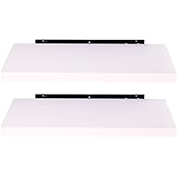 EUGAD Juego de 2 Estantería Pared Madera Blanco Estante Flotante para