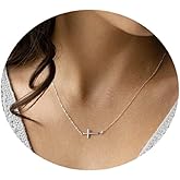 Collner Cross Necklace for Women 14K Gold Filled Cross Necklace Pendant Dainty Choker Necklace for Women Trendy Jewelry Gifts for Women