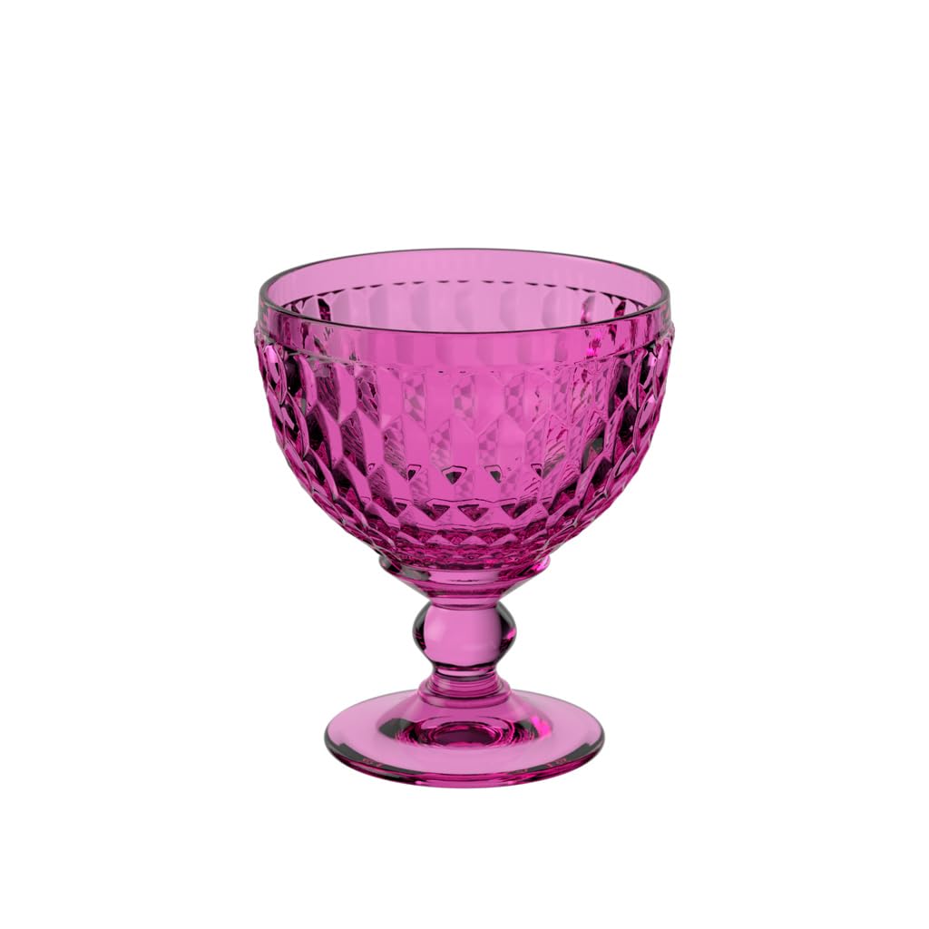 Villeroy & Boch - Boston Berry Champagne/Dessert Bowl, 250 ml, Crystal Glass Bowl for Champagne and Sweet Treats, Dishwasher-Safe, Pink