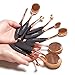New Professional 10 Pcs Soft Oval Toothbrush Design Makeup Brush Sets Foundation Brushes Cream Contour Powder Blush Concealer Brush Makeup Cosmetics Tool Kit (black/golden color)