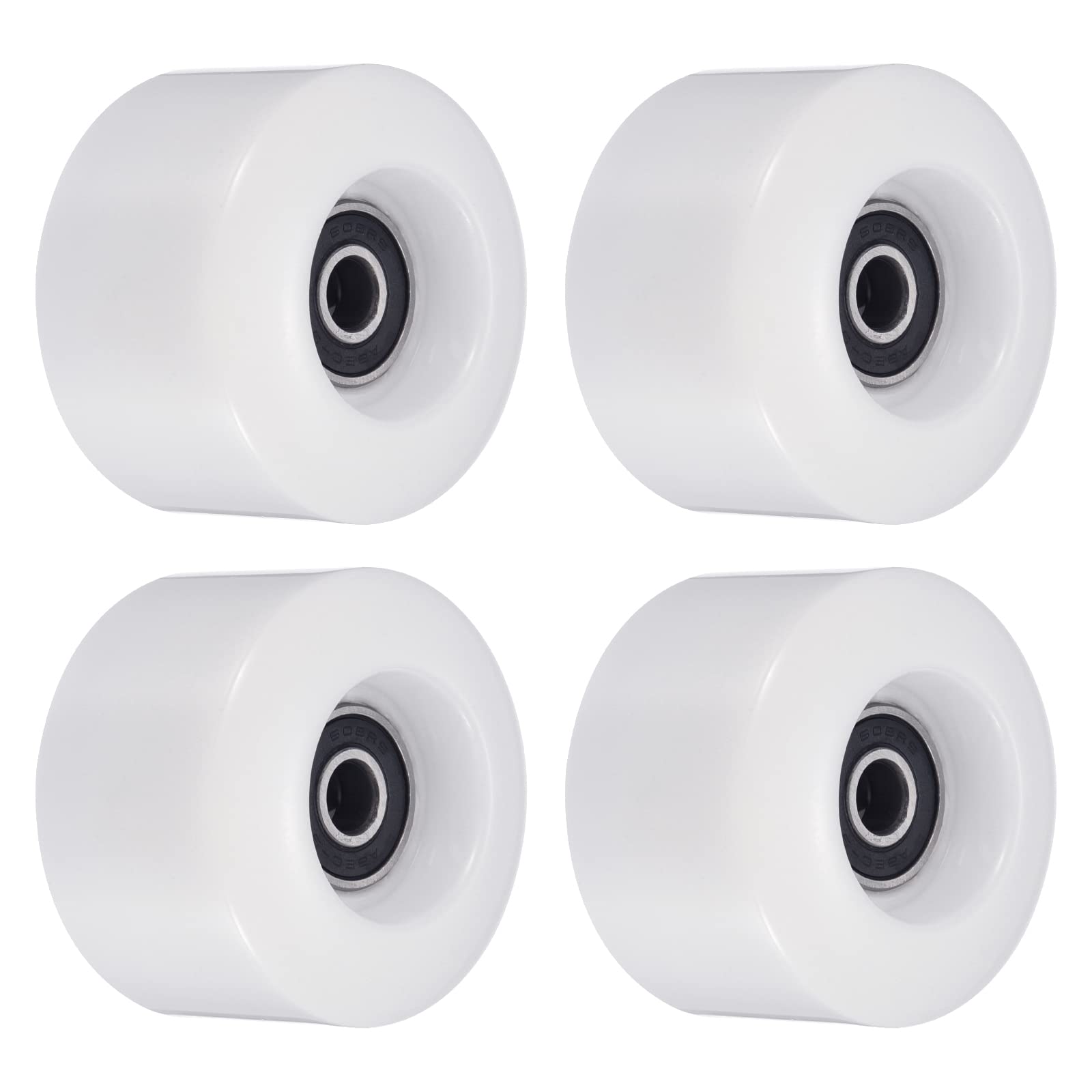 PATIKIL 55mm Skateboard Wheel with Bearings ABEC-9, 4 Pack Street Wheels for Skateboards Cruiser Wheel Replacement 80A, White
