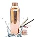 Prisha India Craft Pure Copper Water Bottle/Handmade Leak Proof Copper Vessel for Travel/JointFree Insulated Copper Thermos with Ayurvedic Health Benefits, 30 Ounce