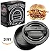 Burger Press with Recipe eBook, Different Size Patty Molds and Non Sticking Coating, Unique 3 in 1 Stuffed Hamburger Maker, With 30 FREE Patty Papers, Discover New Tastes with Burger Art