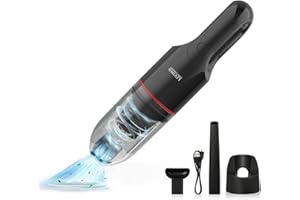 Livatro Cordless Handheld Vacuum Cleaner, Rechargeable Car Vacuum Cleaner Dust Busters, Powerful Suction with Crevice Nozzle and Cleaning Brush - Black