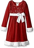 Bonnie Jean Girls' Sequin Bodice Santa Dress