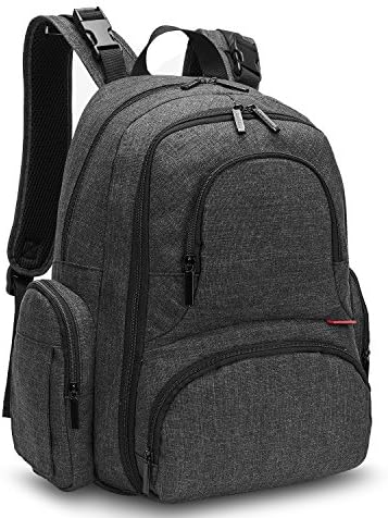 Inmount Diaper Bag Backpack Water-resistant Nappy Bag Multi-functional Baby Bag With Changing Pad For Mom &amp; Dad Shopping/Outdoor/Traveling(Black)