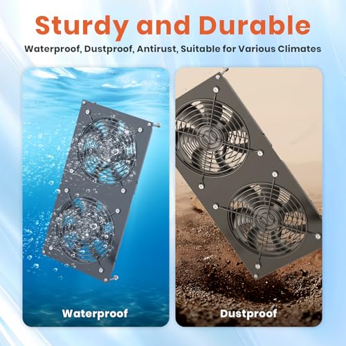 Ventilador de panel solar de 12 W, ventilador solar para gallineros pequeños, invernaderos, cobertizos, casas de mascotas, escape