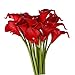 Leagel Calla Lily Bridal Wedding Bouquet Head Lataex Real Touch Flower Bouquets (20, Red)