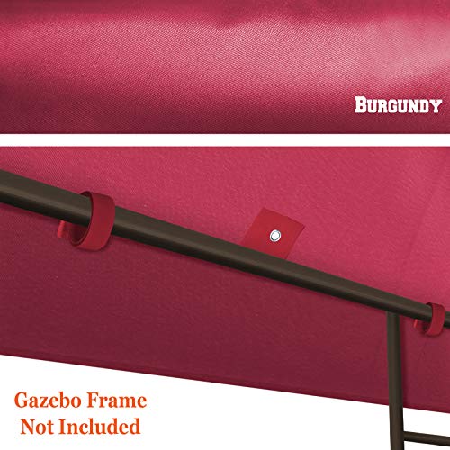BenefitUSA Replacement Canopy Top Cover for 10'X10' Gazebo Polyester Double Tiers for Outdoor Garden Patio Pavilion Sunshade (Burgundy)